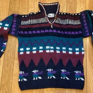 Del Mundo 100% Wool Knit Sweater